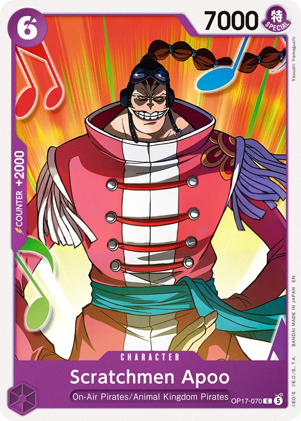 The World's Strongest Warriors 英語版 Scratchmen Apoo OP17-070 カード表面