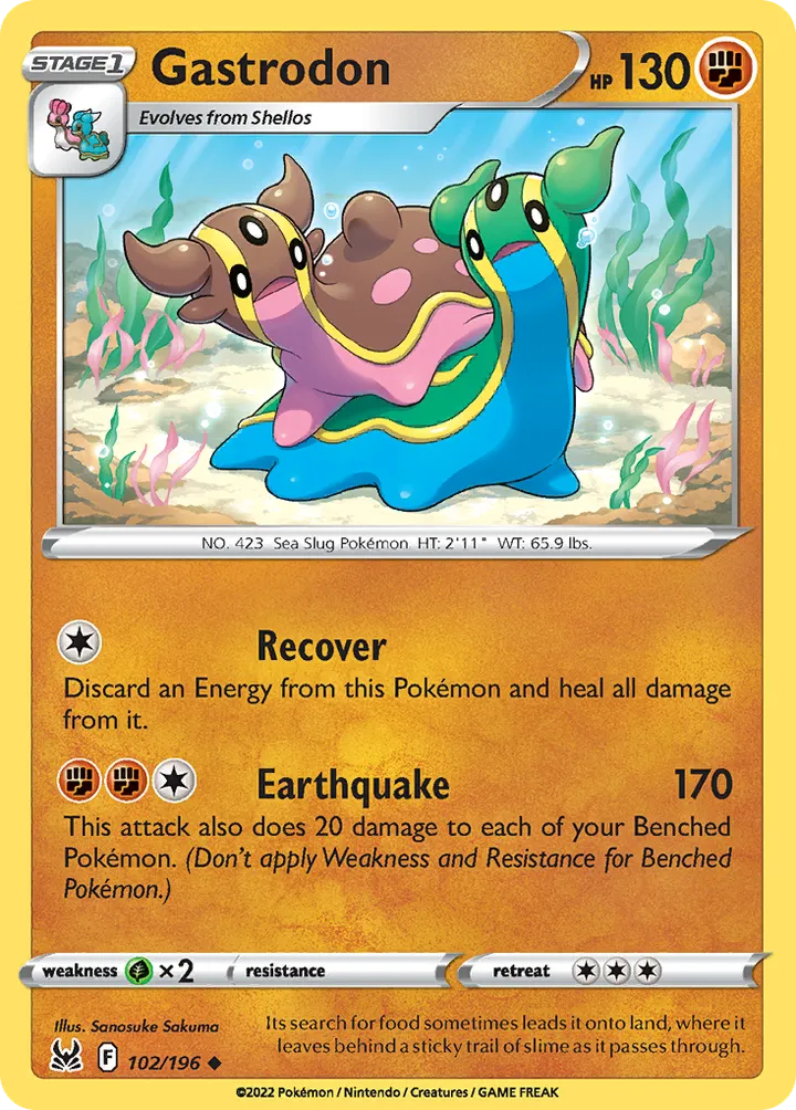 Sword & Shield—Lost Origin 영어판 Gastrodon 102 카드 앞면