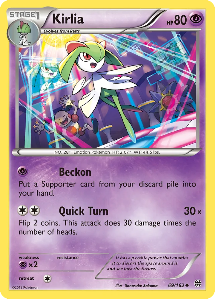 XY—BREAKthrough 영어판 Kirlia 69 카드 앞면