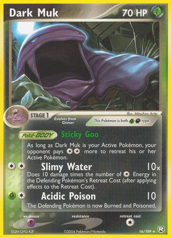EX Team Rocket Returns 영어판 Dark Muk 16 카드 앞면