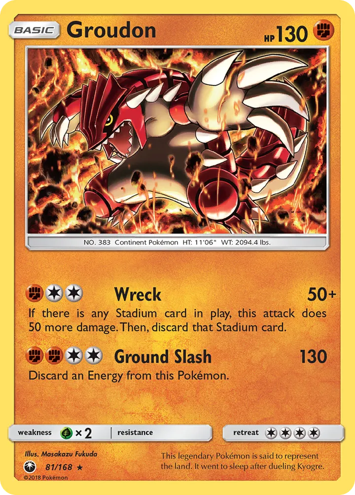 Front of Groudon 81, Sun & Moon—Celestial Storm English