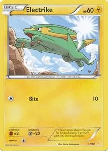 XY Trainer Kit: Pikachu Libre & Suicune 英語版 Electrike 11 カード表面