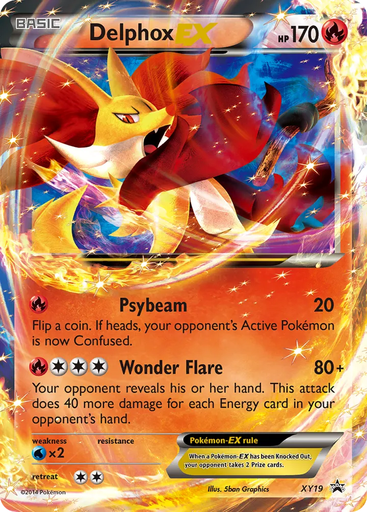 XY Black Star Promos 영어판 Delphox-EX XY19 카드 앞면