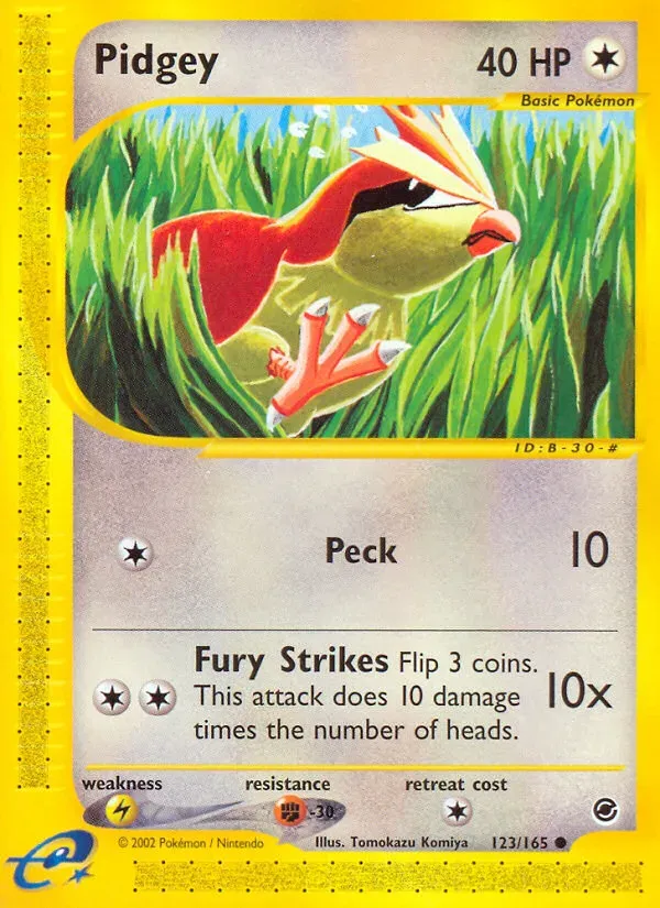 Expedition Base Set 영어판 Pidgey 123 카드 앞면