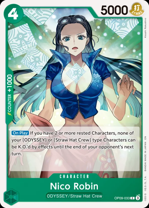 Emperors in the New World 영어판 Nico Robin OP09-033 · 재록 카드 앞면