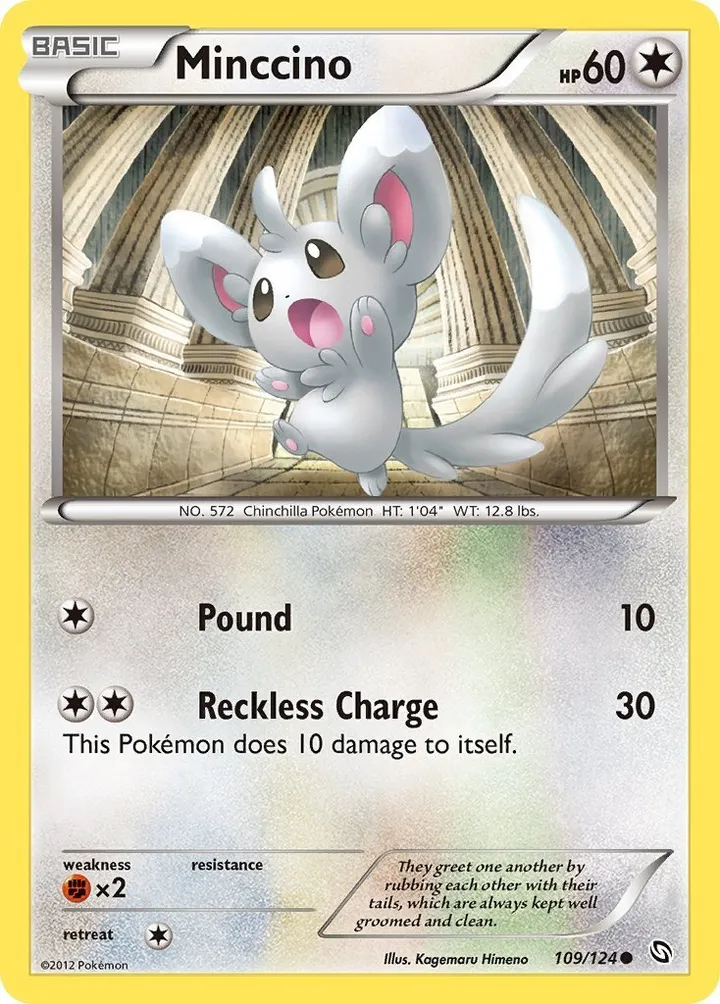 Black & White—Dragons Exalted 영어판 Minccino 109 카드 앞면