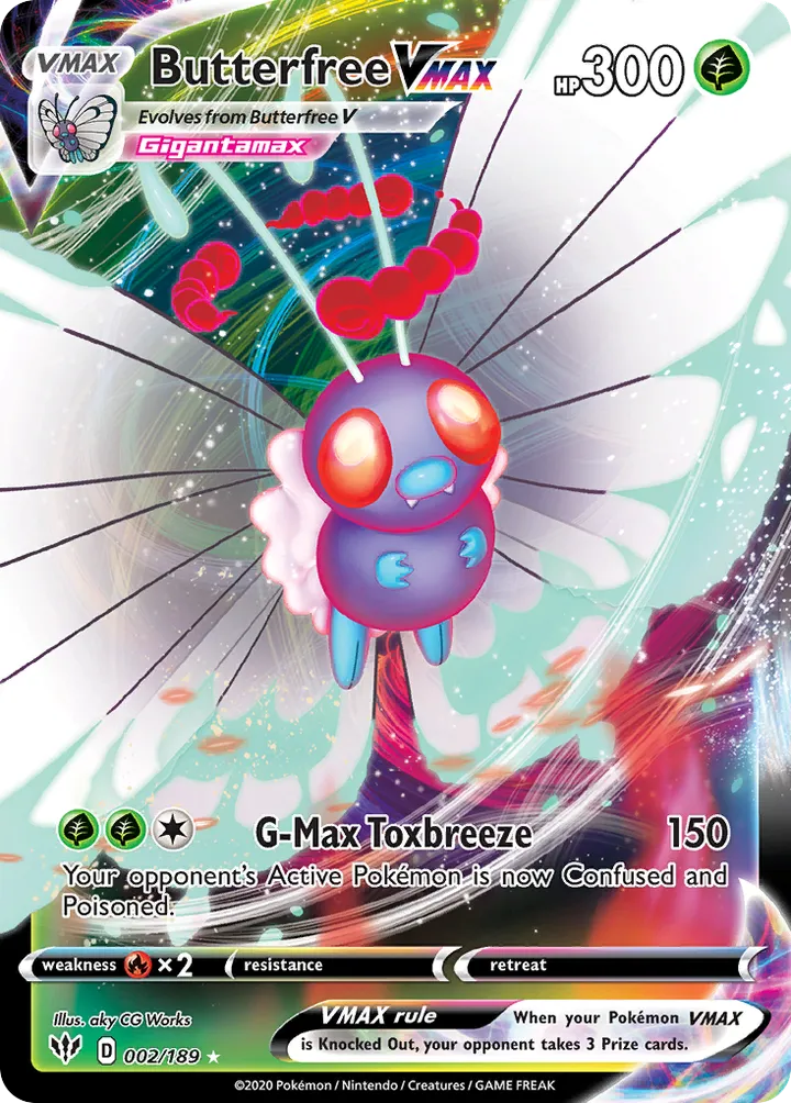 Sword & Shield—Darkness Ablaze 영어판 Butterfree VMAX 2 카드 앞면