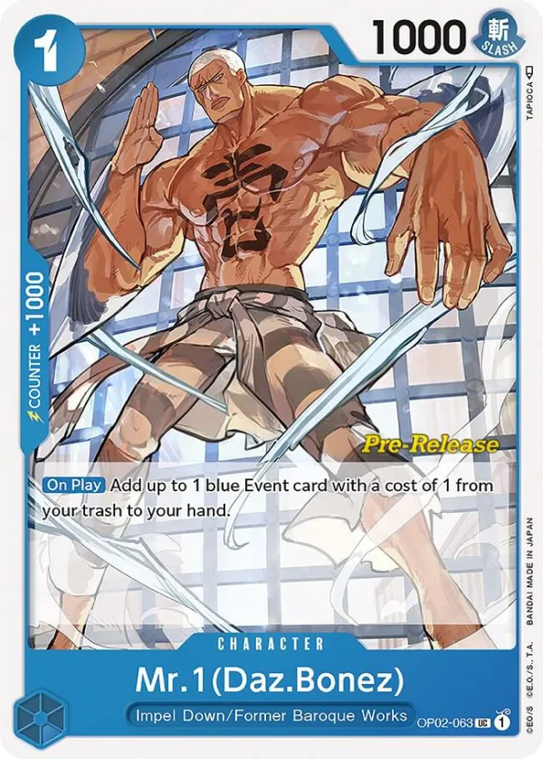 Paramount War 英語版 Mr.1 (Daz.Bonez) OP02-063 · プレリリース カード表面