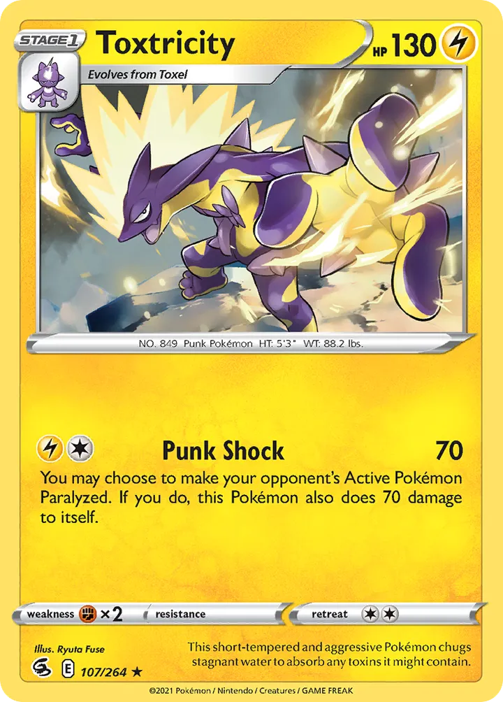 Sword & Shield—Fusion Strike 영어판 Toxtricity 107 카드 앞면