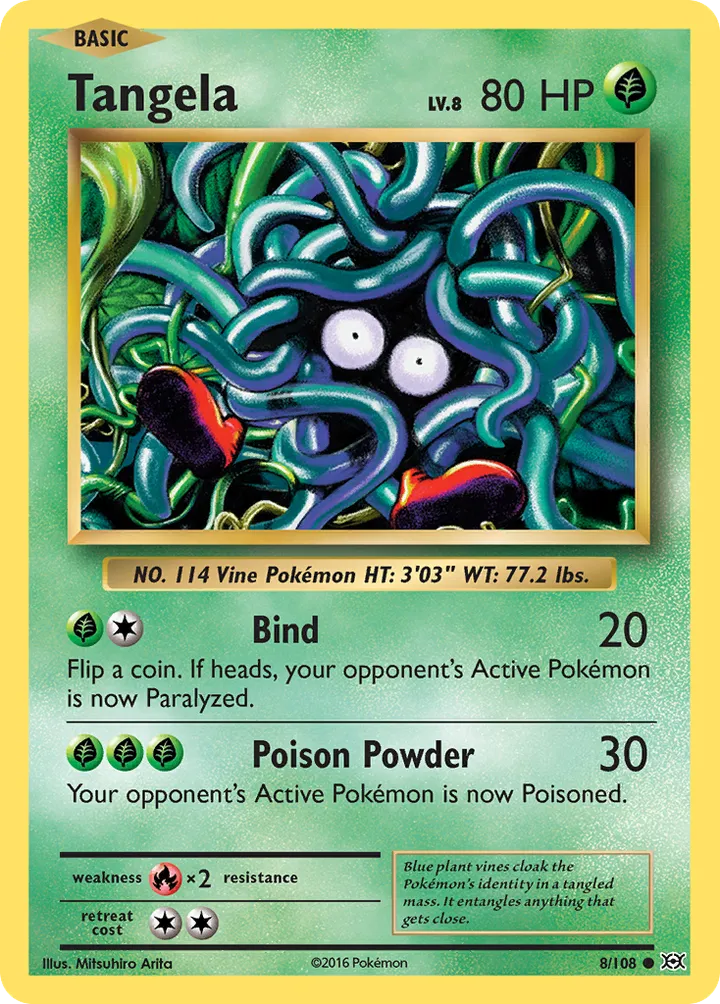 XY—Evolutions 영어판 Tangela 8 카드 앞면