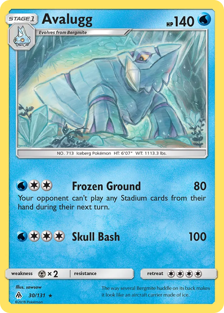 Sun & Moon—Forbidden Light 영어판 Avalugg 30 카드 앞면