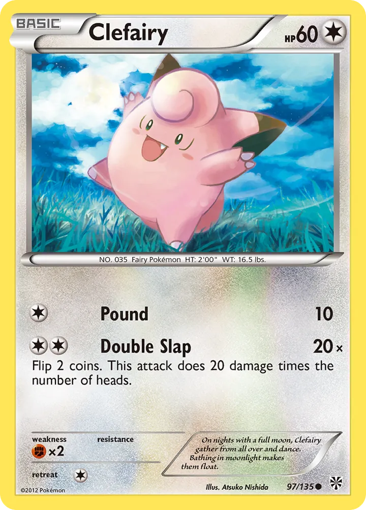Black & White—Plasma Storm 영어판 Clefairy 97 카드 앞면