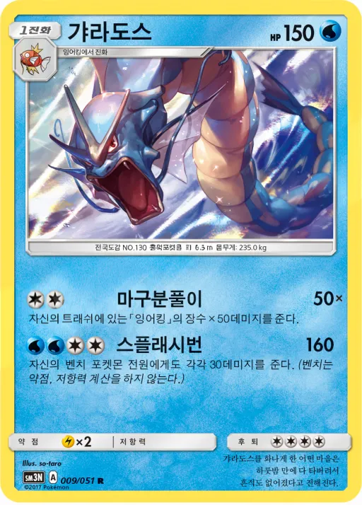 빛을 삼킨 어둠 韓国語版 갸라도스 9 カード表面