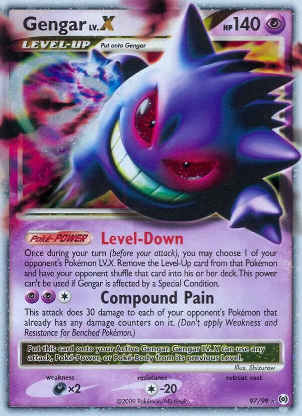 Platinum—Arceus 英語版 Gengar LV.X 97 カード表面