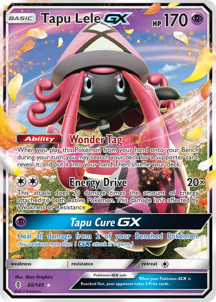 Sun & Moon—Guardians Rising 英語版 Tapu Lele-GX 60 カード表面