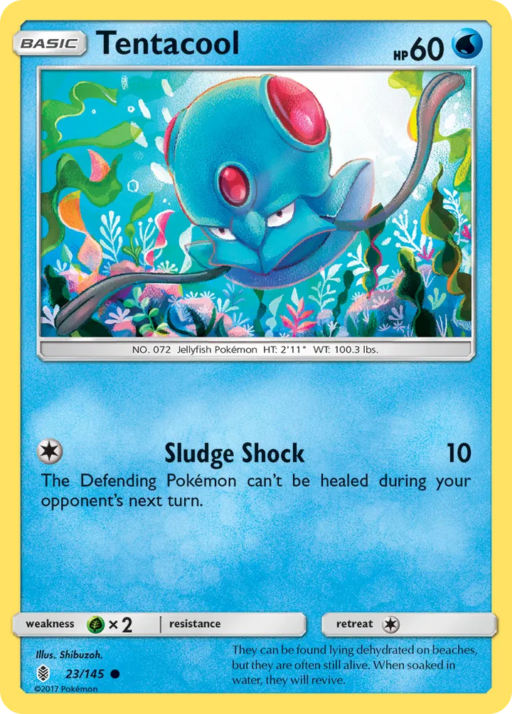 Sun & Moon—Guardians Rising 영어판 Tentacool 23 카드 앞면