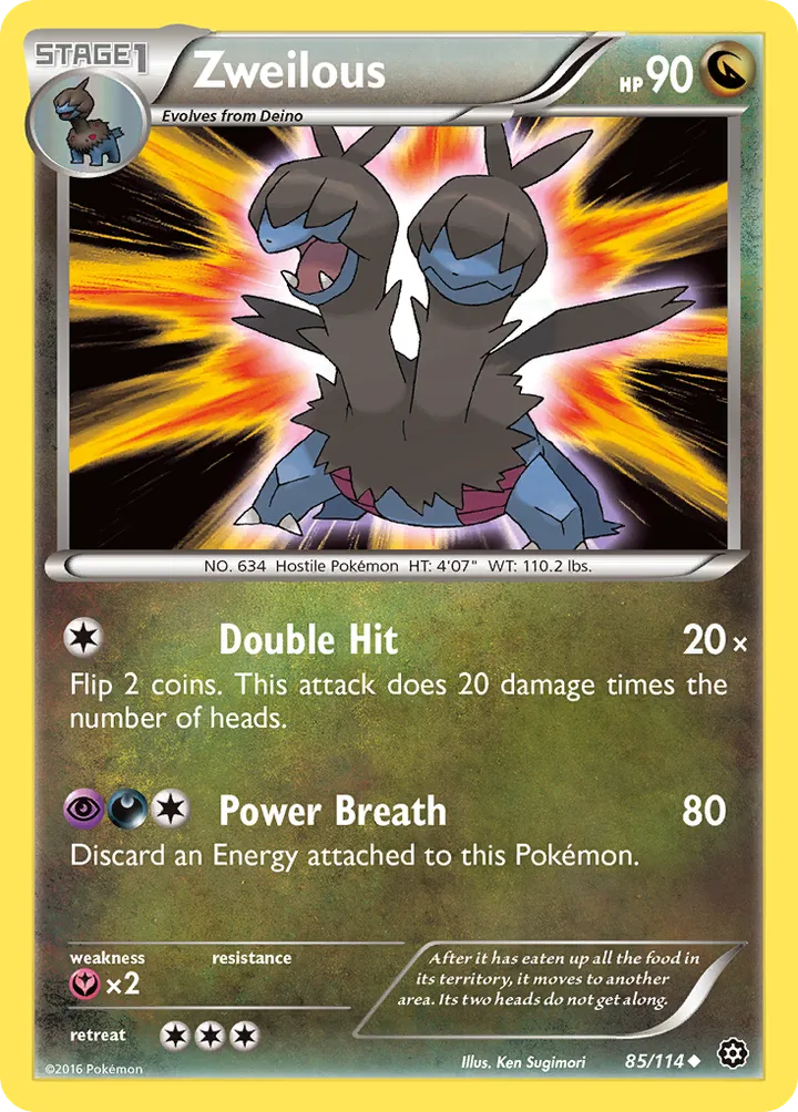 XY—Steam Siege 英語版 Zweilous 85 カード表面