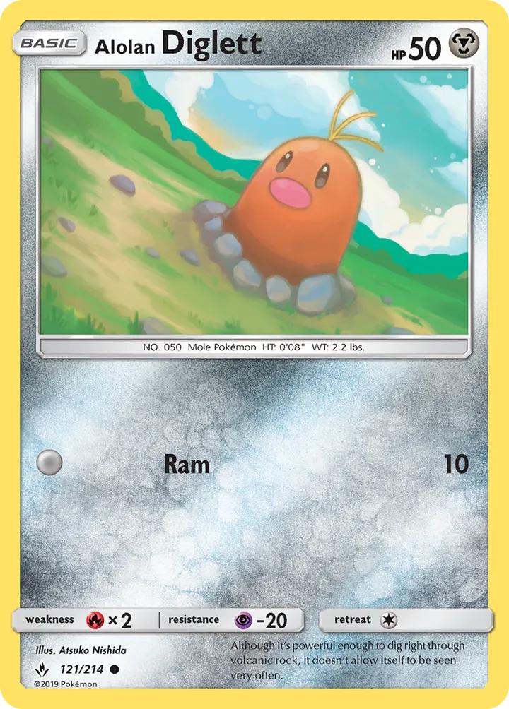 Sun & Moon—Unbroken Bonds 영어판 Alolan Diglett 121 카드 앞면
