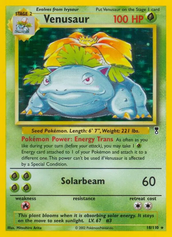 Legendary Collection 영어판 Venusaur 18 카드 앞면