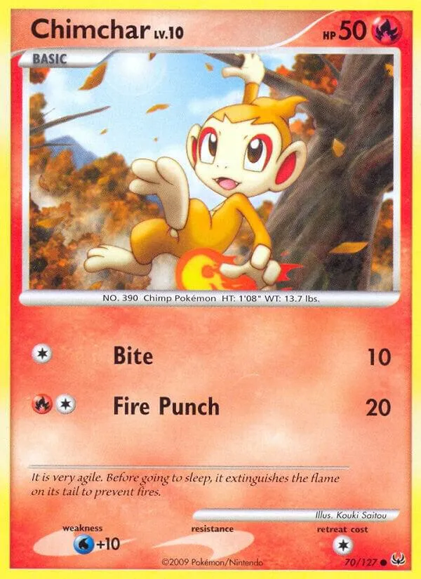 Platinum 영어판 Chimchar 70 카드 앞면