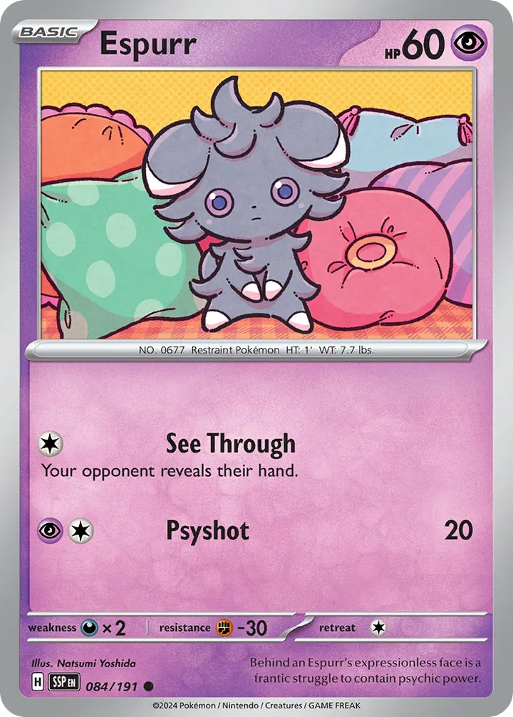 Scarlet & Violet—Surging Sparks 영어판 Espurr 84 카드 앞면