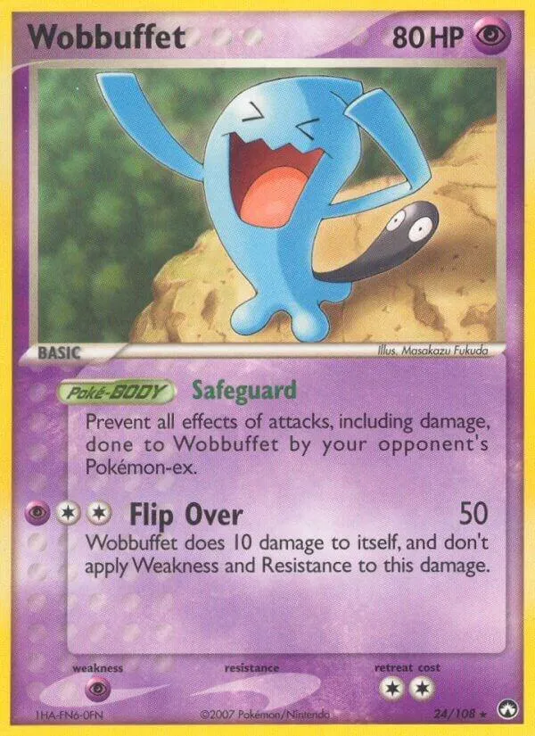 Front of Wobbuffet 24, EX Power Keepers English