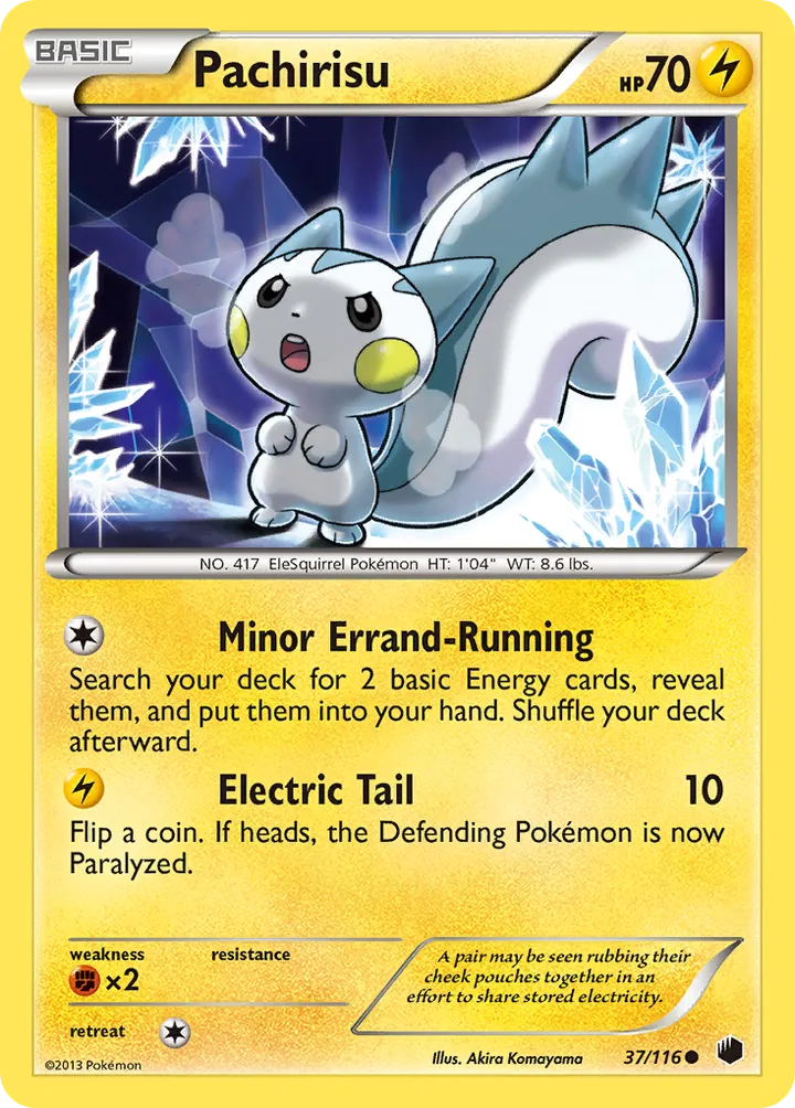 Black & White—Plasma Freeze 영어판 Pachirisu 37 카드 앞면