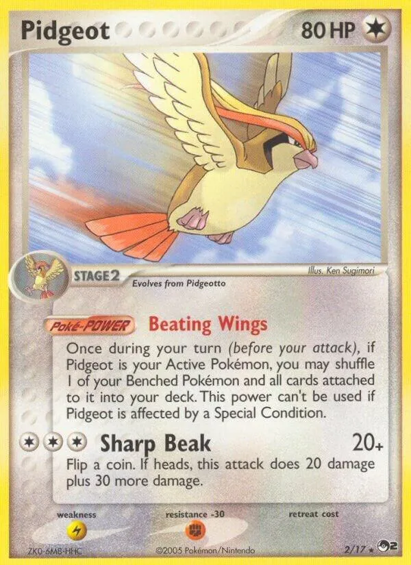 POP Series 2 영어판 Pidgeot 2 카드 앞면