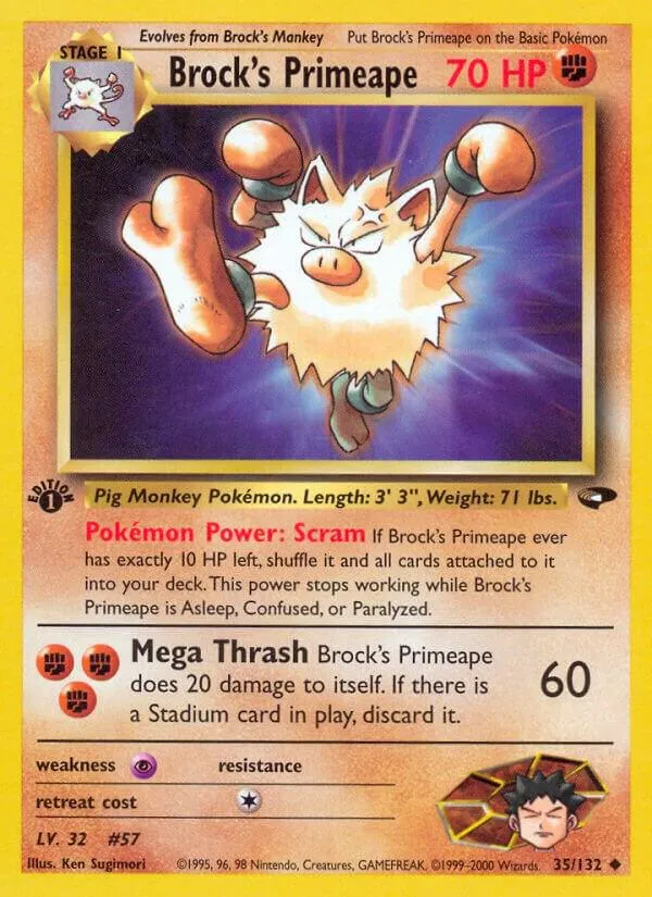 Gym Challenge 英語版 Brock's Primeape 35 カード表面