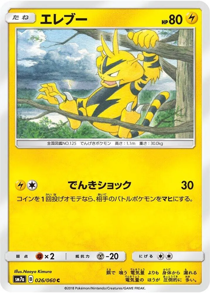 迅雷スパーク 일본판 エレブー 26 카드 앞면