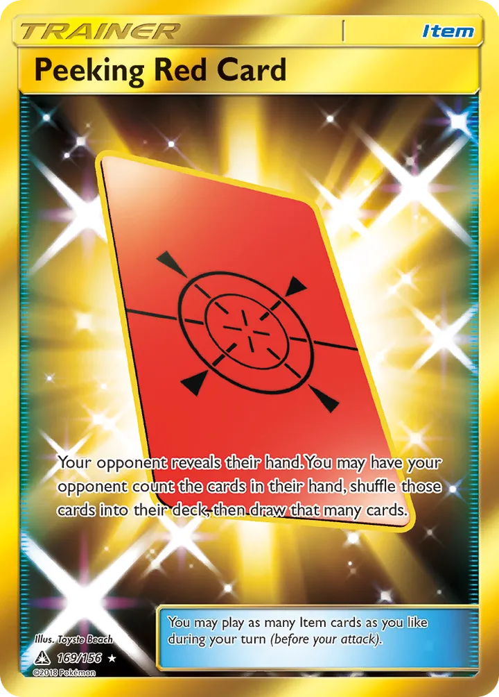 Sun & Moon—Ultra Prism 영어판 Peeking Red Card 169 카드 앞면