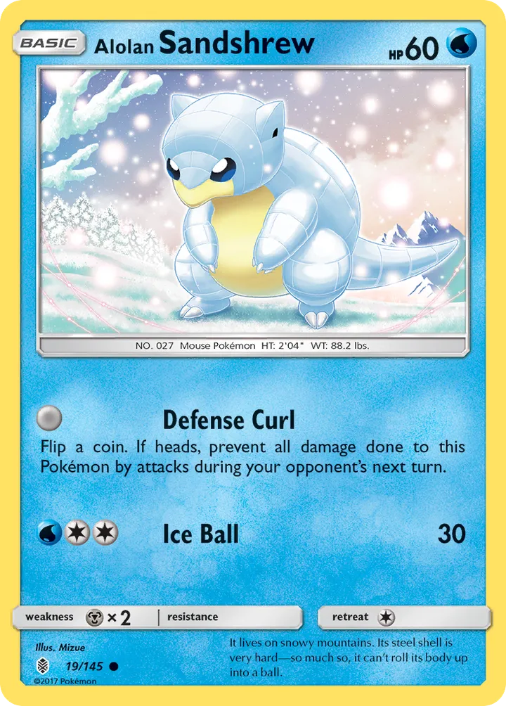 Sun & Moon—Guardians Rising 영어판 Alolan Sandshrew 19 카드 앞면