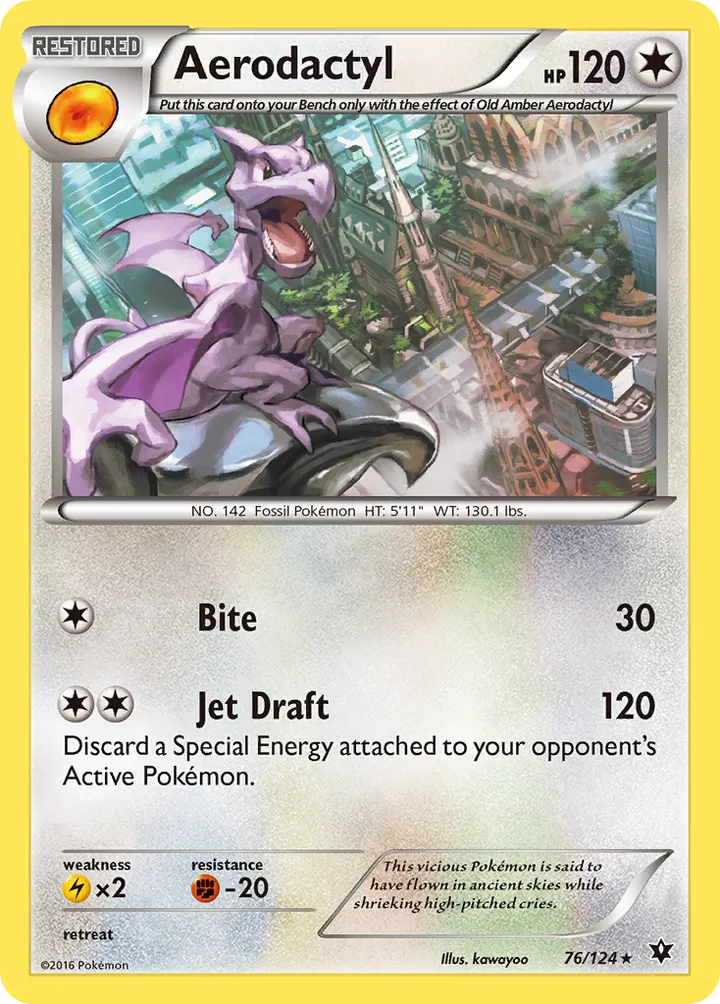 XY—Fates Collide 英語版 Aerodactyl 76 カード表面