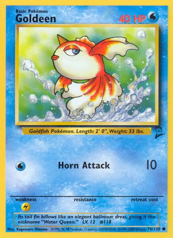 Base Set 2 영어판 Goldeen 76 카드 앞면