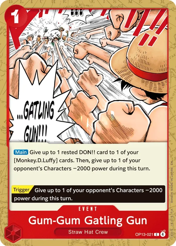 Carrying on His Will 英語版 Gum-Gum Gatling Gun OP13-021 カード表面