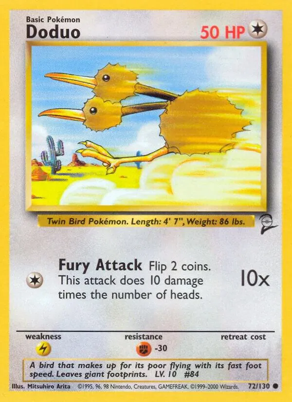 Base Set 2 英語版 Doduo 72 カード表面