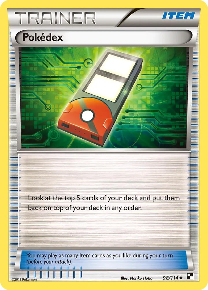 Black & White 영어판 Pokédex 98 카드 앞면