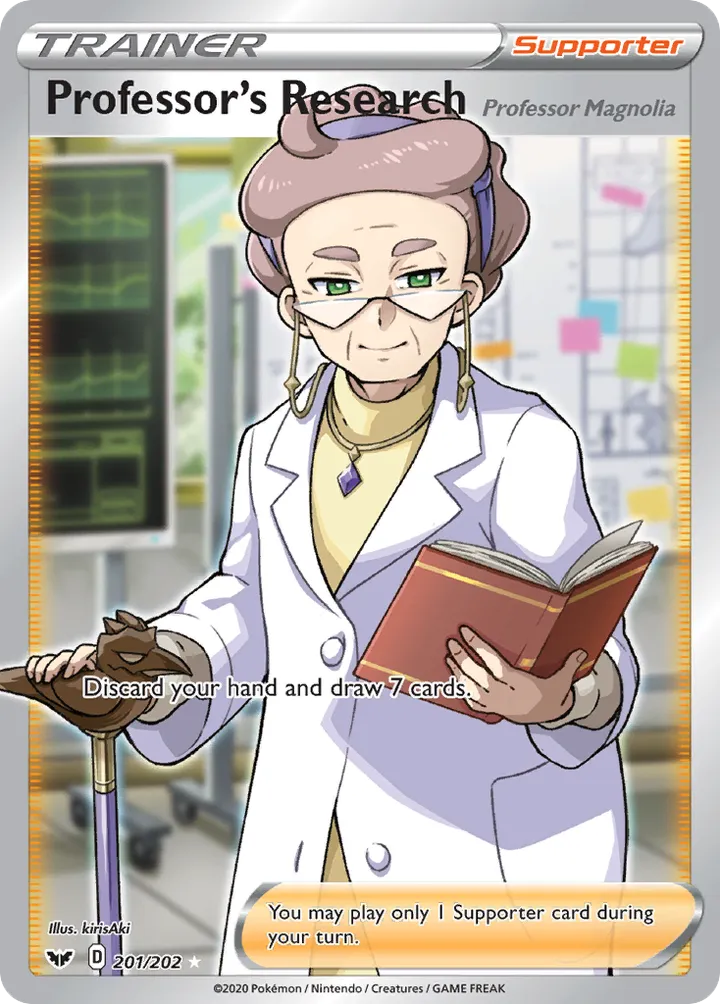 Sword & Shield 영어판 Professor's Research (Professor Magnolia) 201 카드 앞면