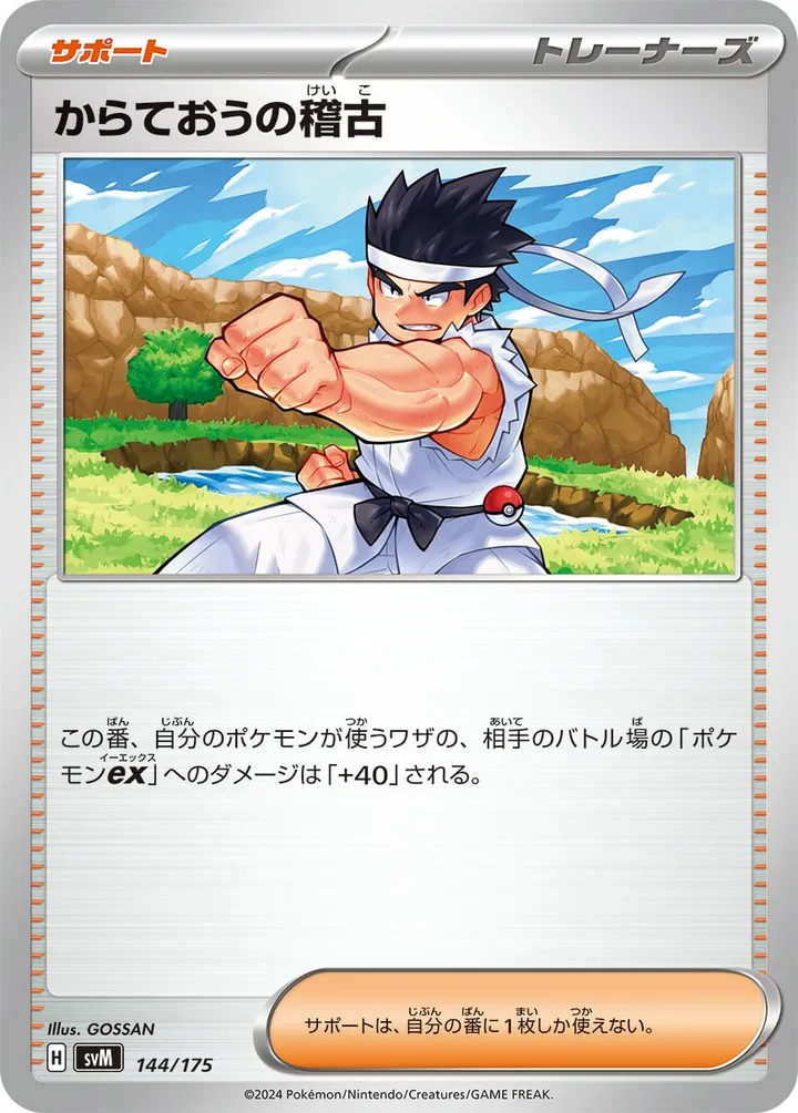 Front of Black Belt's Training 144, スタートデッキGenerations(ピカチュウex・カビゴンex/ルギアex・バンギラスex/カイオーガex・バシャーモex/ディアルガex・ルカリオex/レシラムex・モロバレルex/ゼルネアスex・オンバーンex/カプ・コケコex・ミミッキュex/ザシアンex・マホイップex/コライドンex・パルデアドオーex、全9種) Japanese