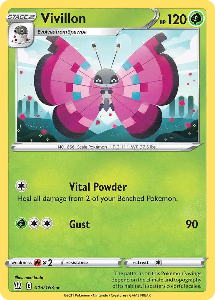 Sword & Shield—Battle Styles 영어판 Vivillon 13 카드 앞면