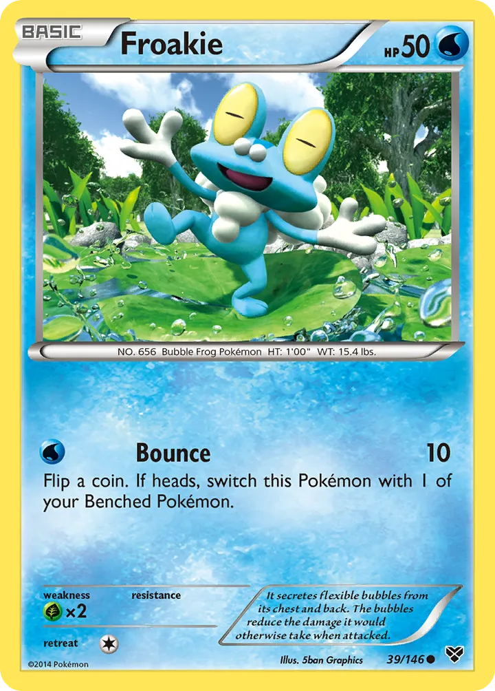XY 영어판 Froakie 39 카드 앞면