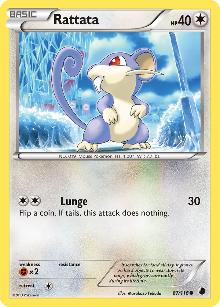 Black & White—Plasma Freeze 英語版 Rattata 87 カード表面
