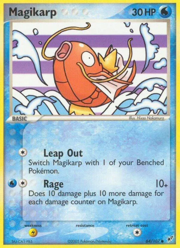 EX Deoxys 영어판 Magikarp 64 카드 앞면