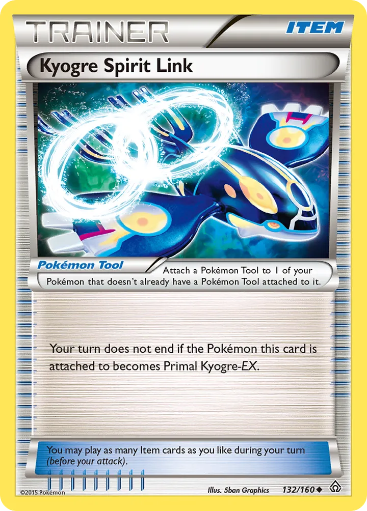 XY—Primal Clash 英語版 Kyogre Spirit Link 132 カード表面