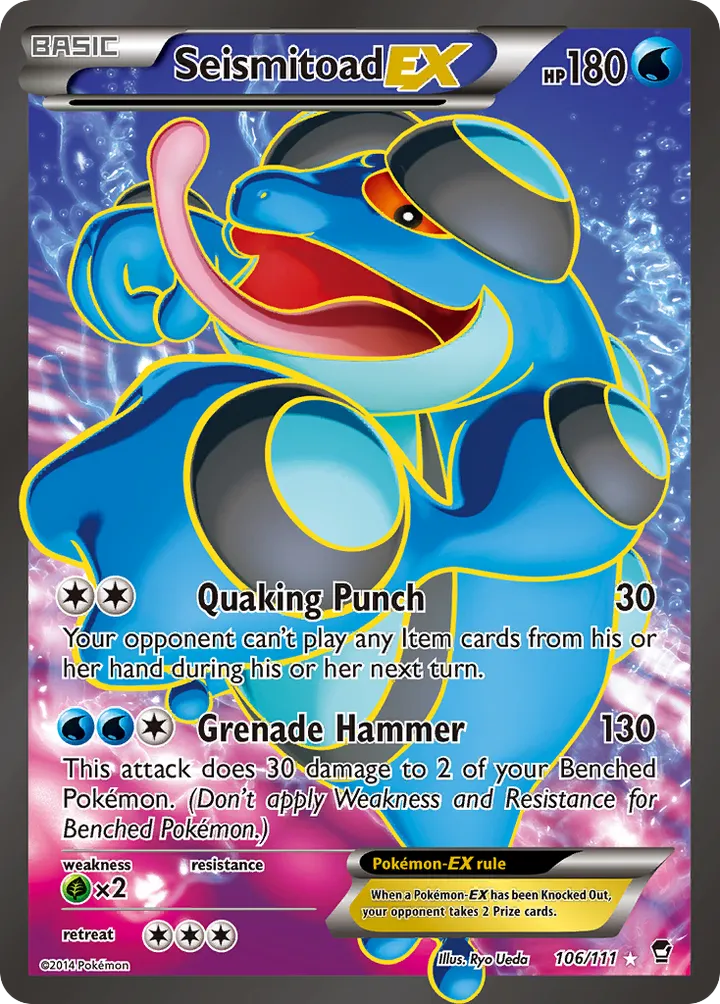 XY—Furious Fists 영어판 Seismitoad-EX 106 카드 앞면