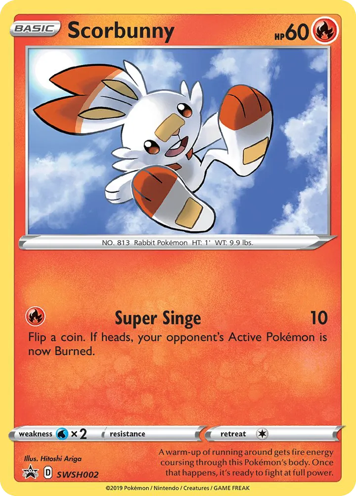 SWSH Black Star Promos 영어판 Scorbunny SWSH002 카드 앞면