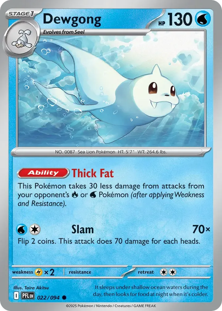 Mega Evolution—Phantasmal Flames 英語版 Dewgong 22 カード表面