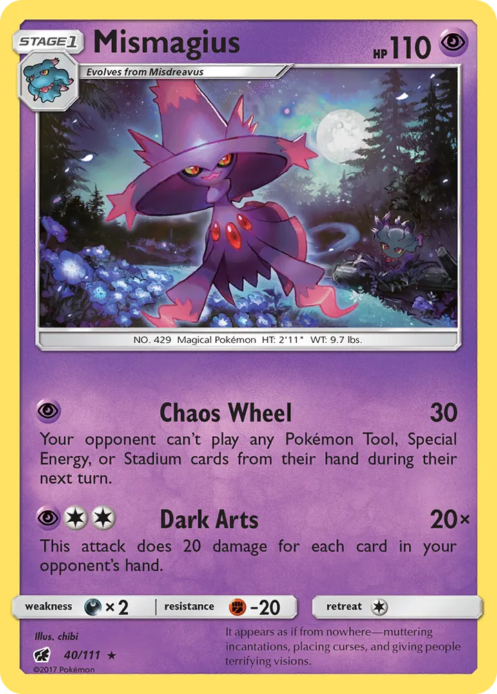 Sun & Moon—Crimson Invasion 영어판 Mismagius 40 카드 앞면