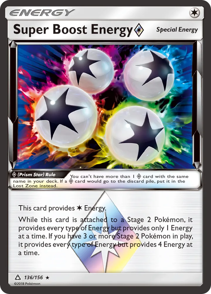 Sun & Moon—Ultra Prism 英語版 Super Boost Energy ◇ 136 カード表面