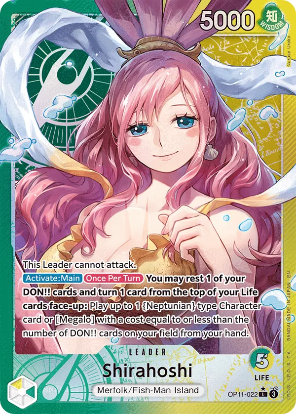 A Fist of Divine Speed 英語版 Shirahoshi OP11-022 · パラレル カード表面
